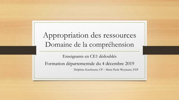 Forum CE1 04/12/2019 – Atelier Compréhension